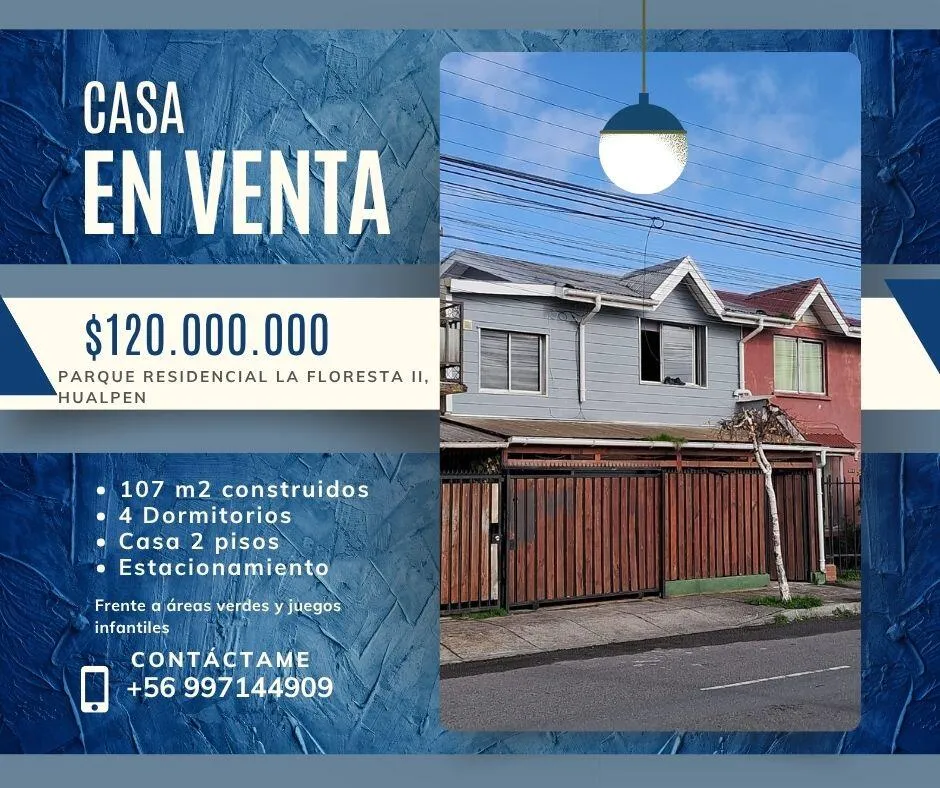 Imagen 2 de 12 de Vendo Casa 2 Pisos 4 Dormitorios En La Floresta Ii Hualpen