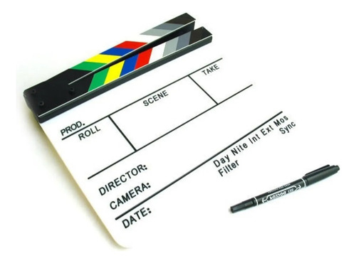Claqueta Director Pizarra Blanco Ingles Cine Escena Accion