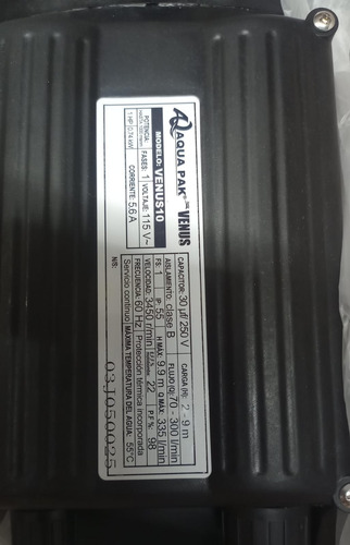 Bomba Venus 10 Para Hidromasaje Aqua Pak 1hp 115v