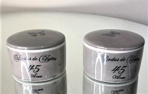 Imagem 2 de 6 de Kit 2 Porta-joias Bodas D Safira 45 Anos D Casamento 2 Linha