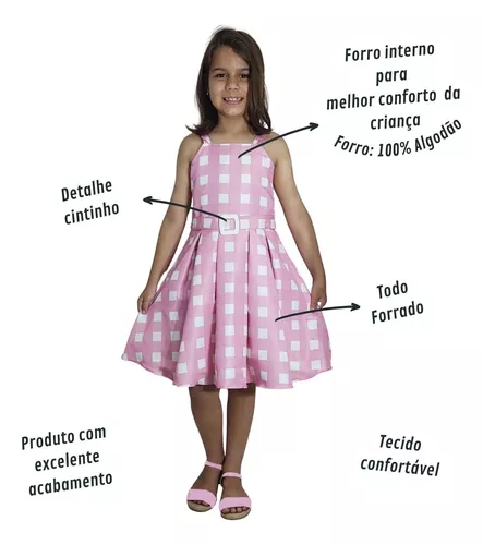 Vestido De Festa Aniversário Barbie Girl Filme Infantil