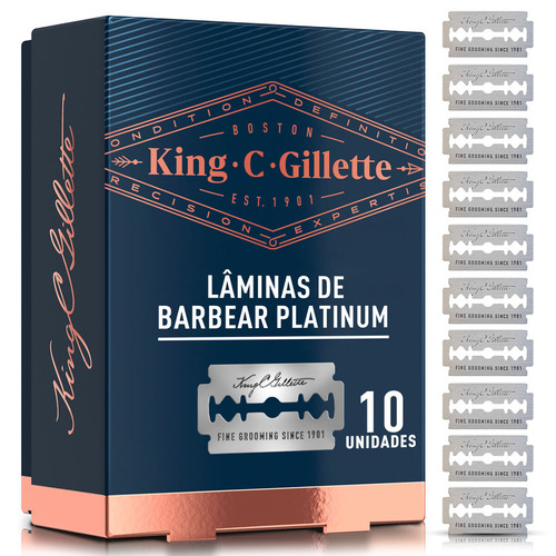 Lâminas De Barbear King C. Gillette Duplo Fio 10un