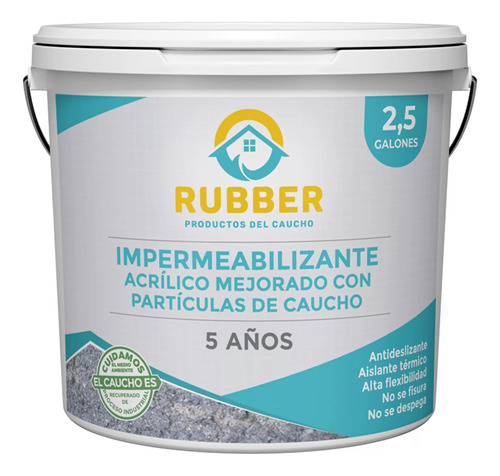 Impermeabilizante Cubierta Rubber 5 Años 2.5 Gl