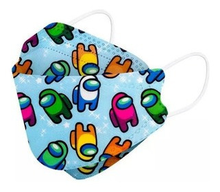 10 Mascarillas Kf94 Para Niños 5 A 10 Años, Diseño Among Us