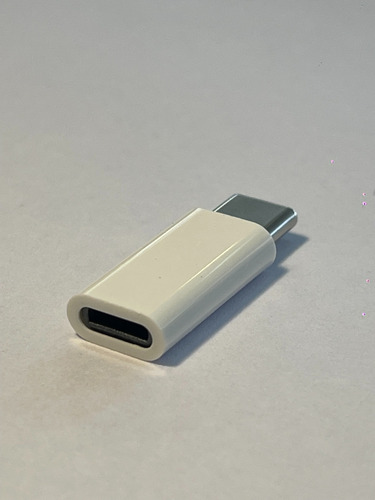 Adaptador Para Ficha Iphone Lightning Hembra A Tipo C Macho Blanco