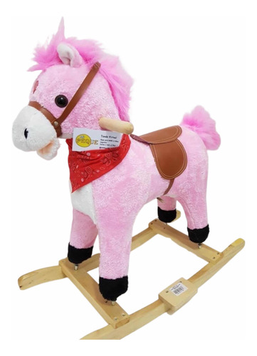 Caballo Rosado Mecedor Musical Con Luz