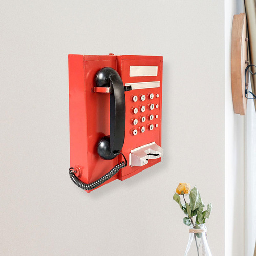 Modelo De Teléfono Fijo Montado En La Pared, 30,5 X Rojo