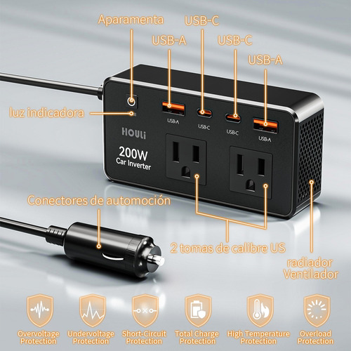 Inversor De Corriente Para Auto 400w Convertidor 12v 110v
