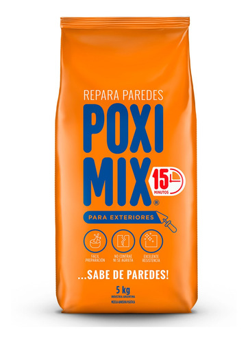 Poximix 15 Minutos Uso Exterior Repara Grietas 5 Kg