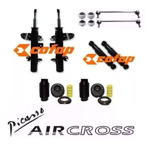 04 Amortecedores + Kit Citroen C3 Aircross Picasso 100% Novo