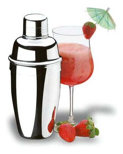 Coqueteleira Aço Inox 750ml C/ Coador Drinks Caipirinha Cor Prateado