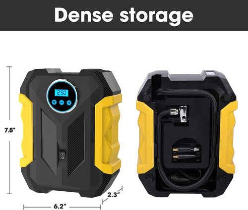 Imagen 3 de 8 de Compresor De Aire Digital Para Coche Auto, Bomba Infladora