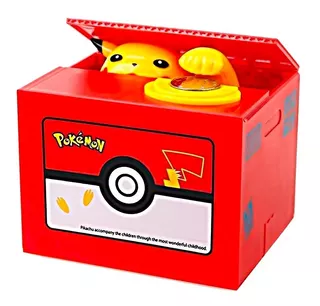 Alcancía Pokemon Pikachu 11cm Caja Roba Monedas Animada