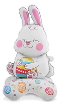 Comprar Globo Conejo De Pascuas C\u002F Base Metalizado Grande 100cm Blanco Conejo Pascuas