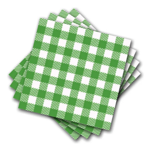 Imagem 2 de 3 de Kit Guardanapo Xadrez Premiun Verde/vermelho Promoçao Loja D