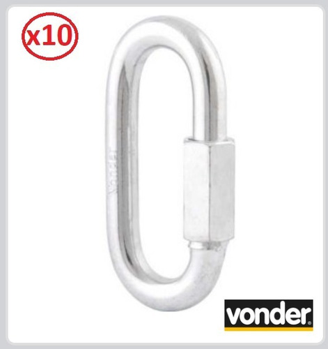 10 Mosquetão Reto Com Rosca, 5/16 Pol. Vonder 35.63.516.000
