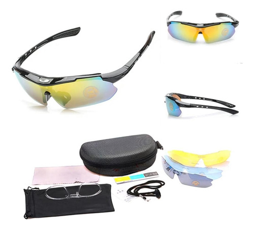 Gafas Lentes Con 5 Micas Intercambiables + Soporte Cristal