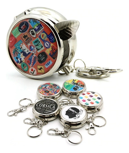 Cenicero Portátil De Bolsillo Tipo Reloj Llavero Inoxidable
