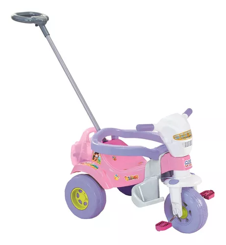 Motoca Triciclo Magic Toys Tico Tico Suporte Pés Brinquedo - Rosa - Rosa