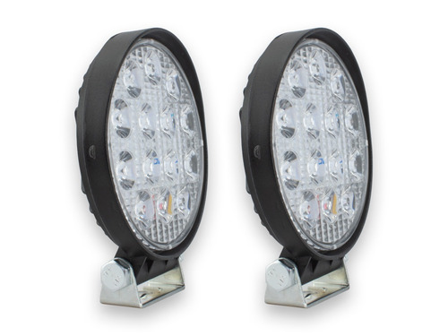 Par De Faros 14 Led Redondos Auxiliares Luz Fija Y Estrobo