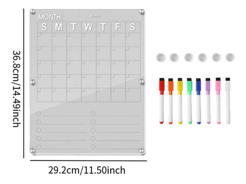 Tablero De Borrado Para Refrigerador, Calendario,