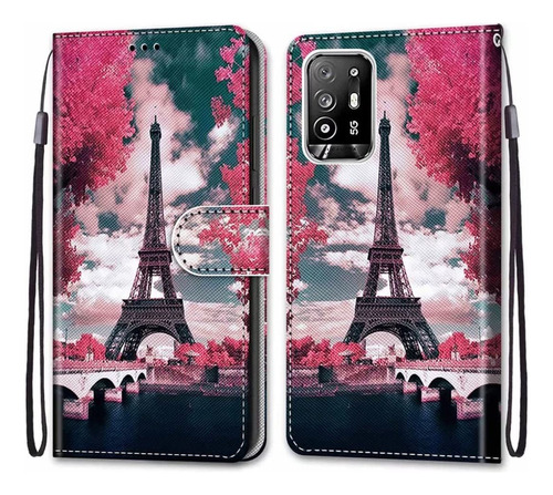 Funda Tipo Cartera Para Oppo Reno 5z Fenhua Tower Bridge, O7