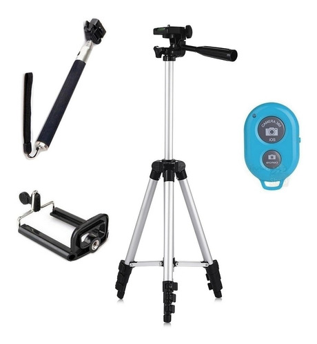 Tripé Celular Profissional Sl-2111 Gopro 1,30 Mt + Kit Selfi