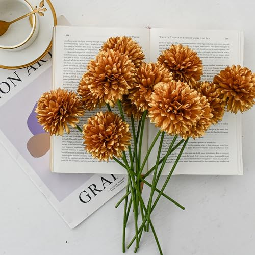 Solo Arte 12 Piezas De Flores Artificiales De Crisantemo De