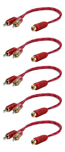 5 Cabo Rca Y 2m1f Semi Blindado Cristal Bronze Audio E Video