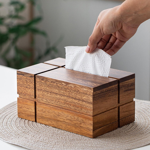 Caja De Pañuelos De Madera Maciza Japonesa Duradera Para