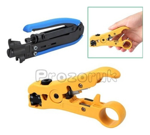Rg6 Rg11 Rg59 Coax Cable Coaxial Arrugador + Stripper Compre
