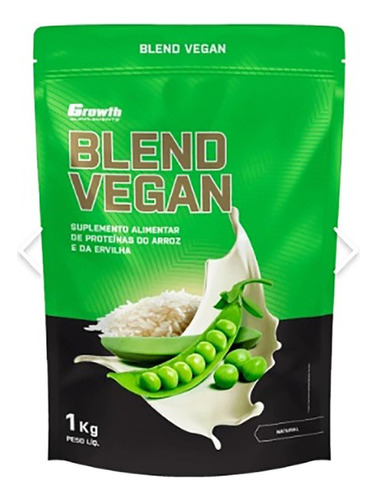 Blend Vegan 1kg (proteína Vegana) - Growth Supplements Sabor Natural
