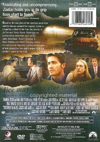 Imagen 2 de 3 de Dvd Zodiac / Zodiaco / De David Fincher