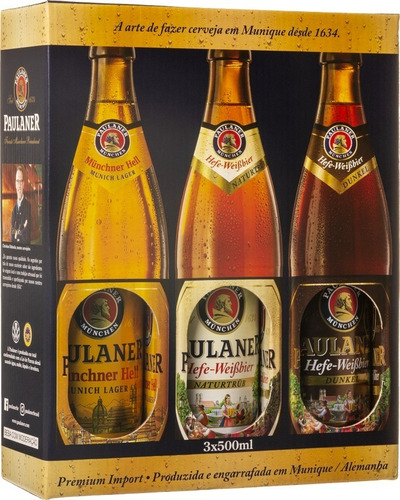 Kit De Cervejas Com 3 Unidades De 500ml Cada Paulaner