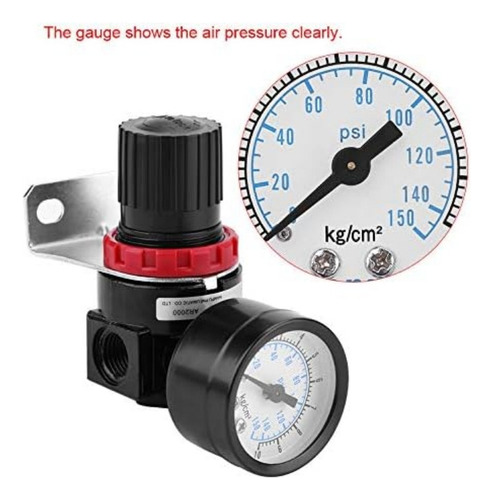 Regulador De Pressão Para Compressor C/ Manômetro Rosca 1/4