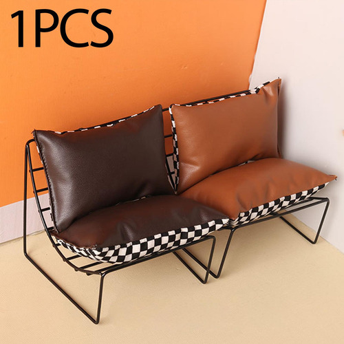 1/12 Casa De Muñecas Luna Silla Mini Mecedora Marron Oscuro