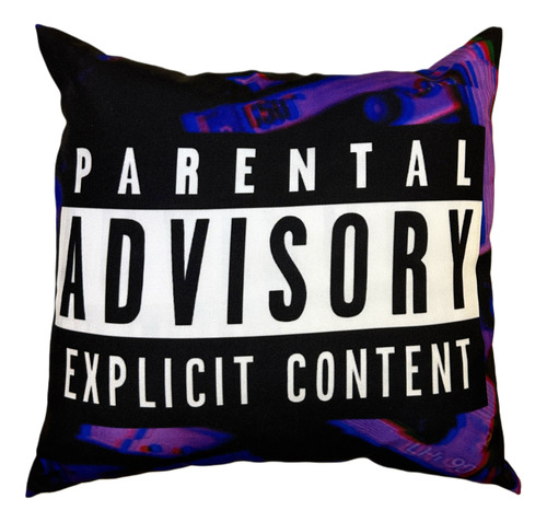 Parental Advisory Explicit Almohadon Negro Parental Advisory