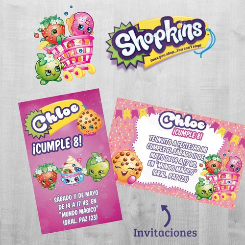 Kit Imprimible Shopkins Personalizado Cumpleaños Infantiles 