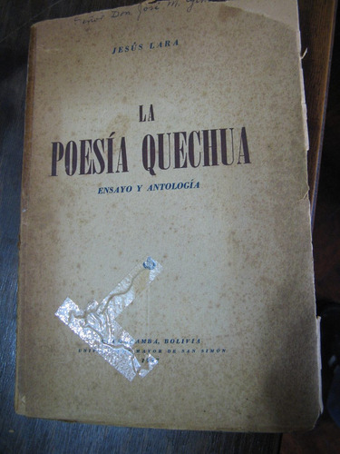 La Poesía Quechua. Jesús Lara. 1947 (Usado)