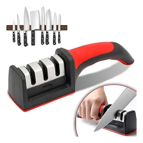 Afilador De Cuchillos Y Tijeras Profesional Manual 3 En 1