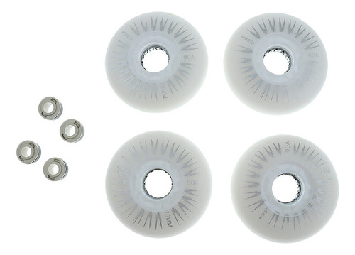 4 Unidades Ruedas De Patinaje Con Núcleo 76mm Blanco