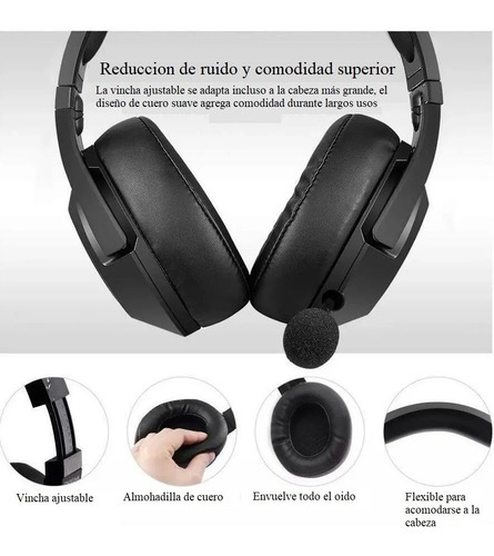 Audífonos Manos Libres Onikuma K9 Gamer Negro Con Luz Led Negro