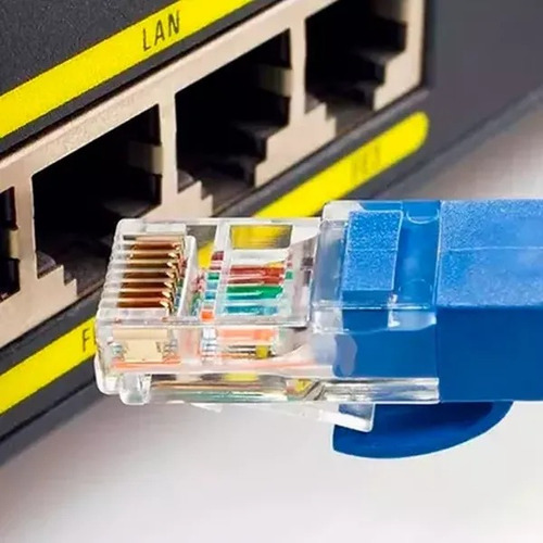 Cable De Red 10 Metros Armado Pc Módem Cat.5e Azul