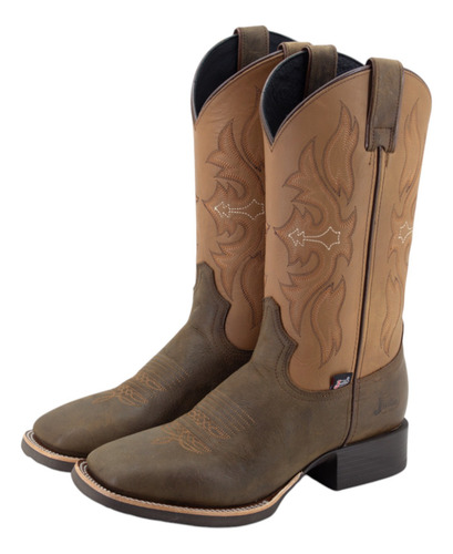 Botas Vaqueras Justin Hombre Blent Arrugado Jb5575 Café Arru