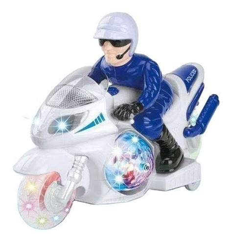 Juguete Moto Policia Luces Sonidos Didactico Niños Giratorio