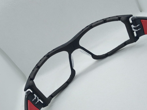 Óculos De Proteção Up Master Com Haste Incolor/preto E Verm