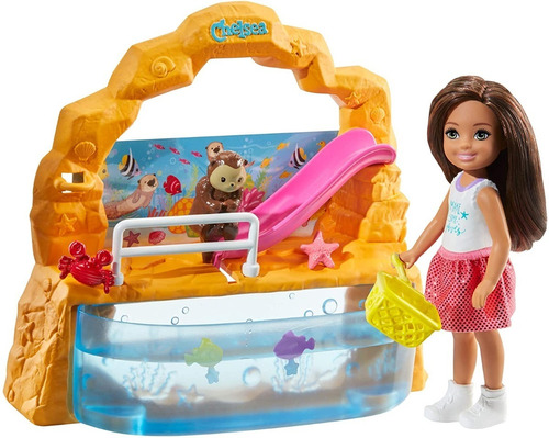 Barbie Club Chelsea Castaña Set De Acuario Mattel Ghv75