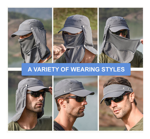 Gorra De Sol Con Solapa Extraíble For La Cara Y El Cuello,