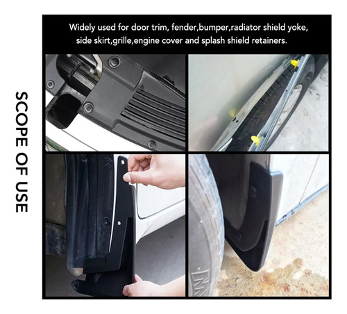 Car Fender Push Tipo Rebites De Plástico Preto Fixad 7mm