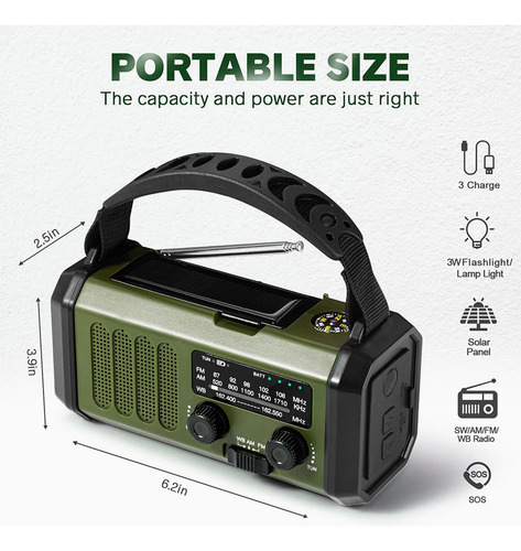 Rádio Solar De 10.000 Mah, Rádio Meteorológico De Emergência